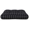 vidaXL Cuscino per Pallet Motivo a Quadri Nero 50x50x12 cm in Tessuto