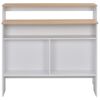 vidaXL Tavolo Bar con 2 Piani d'Appoggio Bianco e Rovere 130x40x120cm