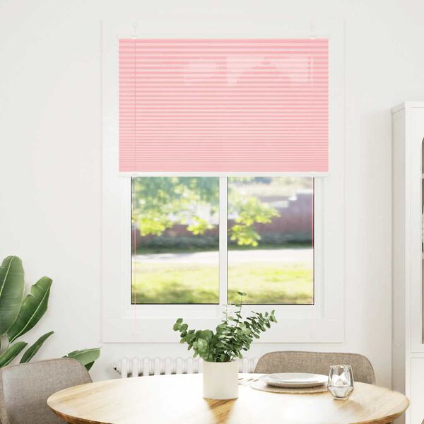 vidaXL Tenda Plissettata Rosa 90x150 cm Larghezza Tessuto 89,4 cm