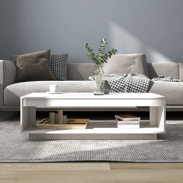 vidaXL Tavolino da Salotto Bianco 110x50x33,5 cm in Legno di Pino