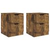 vidaXL Comodini 2 pz Rovere Fumo 40x40x50 cm in Legno Multistrato