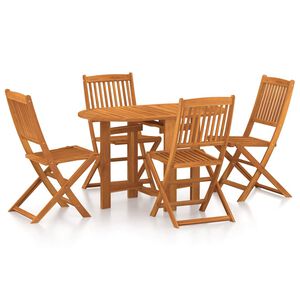 vidaXL Set da pranzo da giardino da 5 pz in Legno Massello di Acacia