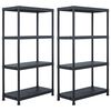 vidaXL Scaffali 2 pz 60x30x138 cm Nero in Plastica