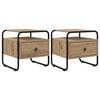 vidaXL Armadio da Notte 2 pz Rovere Artigianale 40 x 39,5 x 40 cm