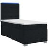 vidaXL Letto box spring con materasso Nero 80 x 200 cm Tessuto