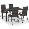 vidaXL Set da Pranzo da Giardino 5 pz Nero e Marrone