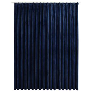 vidaXL Tenda Oscurante con Ganci Velluto Blu Scuro 290x245 cm