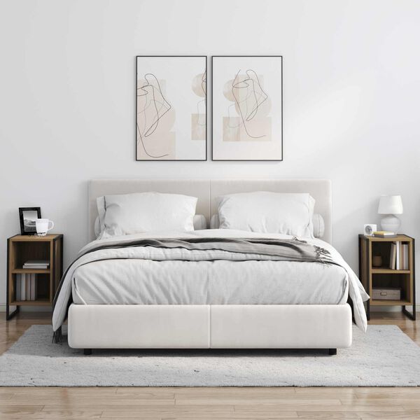 vidaXL Comodino 2 pcs Rovere Artigianale 39.5 x 30 x 50 cm