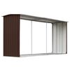vidaXL Capannone da Giardino in Acciaio Zincato 330x92x153cm Marrone