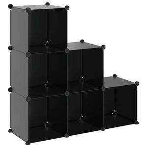 vidaXL Organizzatore Portaoggetti con 6 Cubi Nero in PP