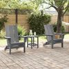 vidaXL Sedia da Giardino 3 pcs Grigio chiaro 80.5 x 74.5 x 92 cm
