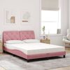 vidaXL Letto con Materasso Rosa 140x190 cm in Velluto