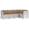vidaXL Divano da Giardino 5 Posti con Cuscini Stile Rattan PP Bianco