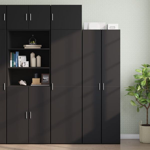 vidaXL Mobile a Parete Nero 50x42,5x40 cm in Legno Multistrato