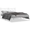 vidaXL Giroletto con Testiera Metallo Bianco 140x190 cm