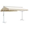 vidaXL Tenda Parasole con Piedistallo 500x300 cm Crema