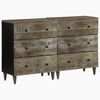 vidaXL Credenze 2 pz Grigio Chiaro 60x33,5x75 cm Legno Massello Mango