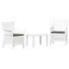vidaXL Set di relax con cuscino 3 pcs Bianco PP