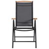 vidaXL Sedie da Giardino Pieghevoli 2 pz in Alluminio e Textilene Nere