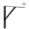 vidaXL Staffe per Mensola 4 pz 40x2,5x25 cm in Acciaio Inox Nero