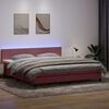 vidaXL Letto a Molle con Materasso e LED Rosa 180x220 cm in Velluto