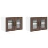 vidaXL Mobile in vetro da parete PORTO 2 pcs Rovere Marrone