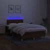 vidaXL Letto a Molle Materasso e LED Marrone Scuro 120x200 cm Tessuto