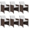 vidaXL Set da Pranzo da Giardino 7 pz con Cuscini Polyrattan Marrone