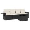 vidaXL Set Divani da Giardino 5 pz con Cuscini in Polyrattan Nero