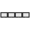 vidaXL Cancello per cani con supporti 4 pcs Rovere Nero 80 x 60 cm
