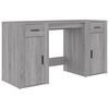 vidaXL Scrivania con Armadietto Grigio Sonoma in Legno Multistrato