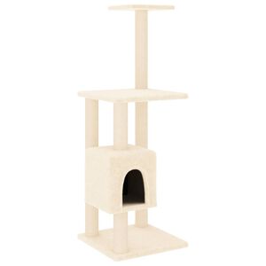 vidaXL Albero per Gatti con Tiragraffi in Sisal Crema 104 cm