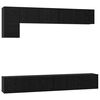 vidaXL Set mobile TV 5 pz Rovere Nero Legno ingegnerizzato
