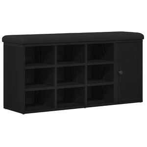vidaXL Panchina con contenitore Rovere Nero 102 x 32 x 50 cm