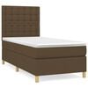 vidaXL Giroletto a Molle con Materasso Marrone Scuro 100x200cm Tessuto