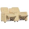 vidaXL Divano Massaggiante 2 Posti con Portabicchieri Crema Similpelle