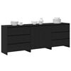 vidaXL Credenza 3 pcs Nero 70 x 41 x 75 cm Legno multistrato