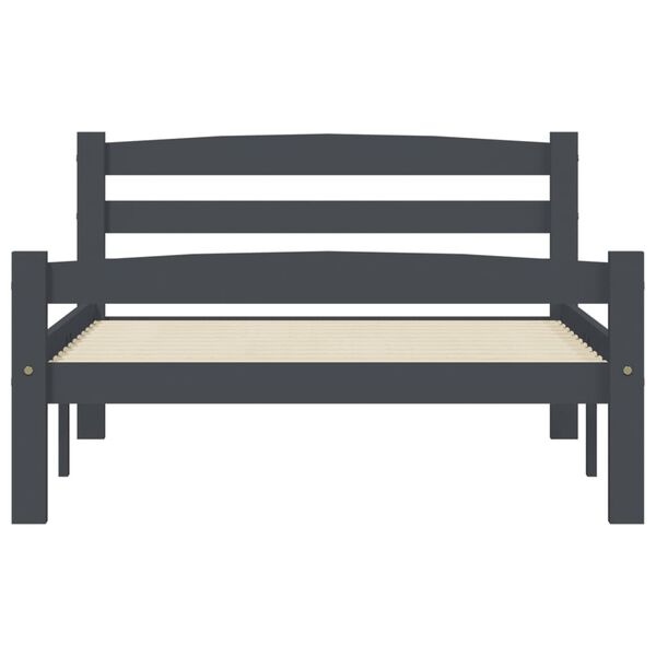 vidaXL Giroletto senza Materasso Grigio Scuro 100x200 cm Legno Pino