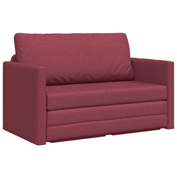 vidaXL Divano letto 110cm Rosso Vino Tessuto