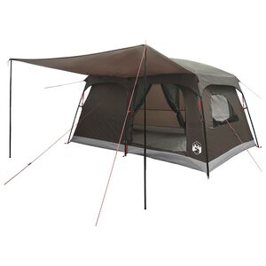 vidaXL Tenda Familiare 10 persona Marrone Grigio Poliestere e Acciaio