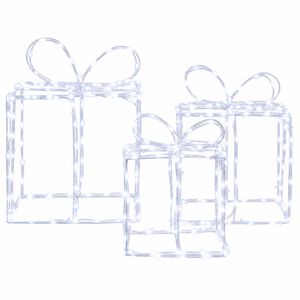 vidaXL Scatole regalo di Natale luminose LOVIISA 3 pz 360 LED