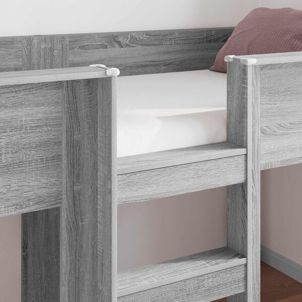 vidaXL Letto a Castello per Bambini Grigio Sonoma 100 x 200 cm