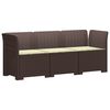 vidaXL Divano da giardino 3 posti con cuscini in look rattan PP