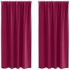 vidaXL Tende Blackout con Anelli 2 pcs Rosso Vino 175 x 140 cm