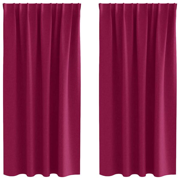 vidaXL Tende Blackout con Anelli 2 pcs Rosso Vino 175 x 140 cm