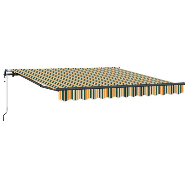 vidaXL Tenda Retrattile Verde e giallo 350 x 250 cm