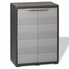 vidaXL Armadietto da Giardino con 1 Ripiano Nero e Grigio