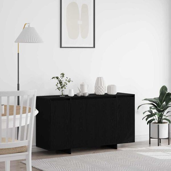 vidaXL Credenza Rovere Nero 135 x 41 x 75 cm Legno multistrato