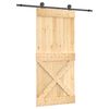 vidaXL Porta scorrevole Naturale e Nero 95 x 210 cm