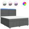 vidaXL Giroletto a Molle con Materasso Grigio Scuro 180x200 cm Tessuto